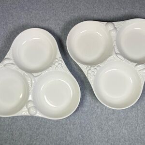 Two Studio Nova Fine China All White Embossed Serving Dish Japan